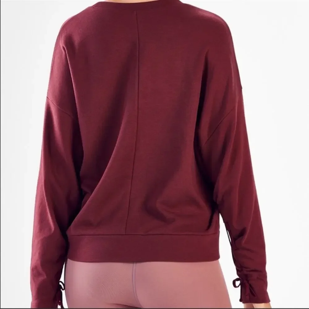 Fabletics Sadie Scrunched Sleeve Pullover Sweatshirt - Picture 2 of 9